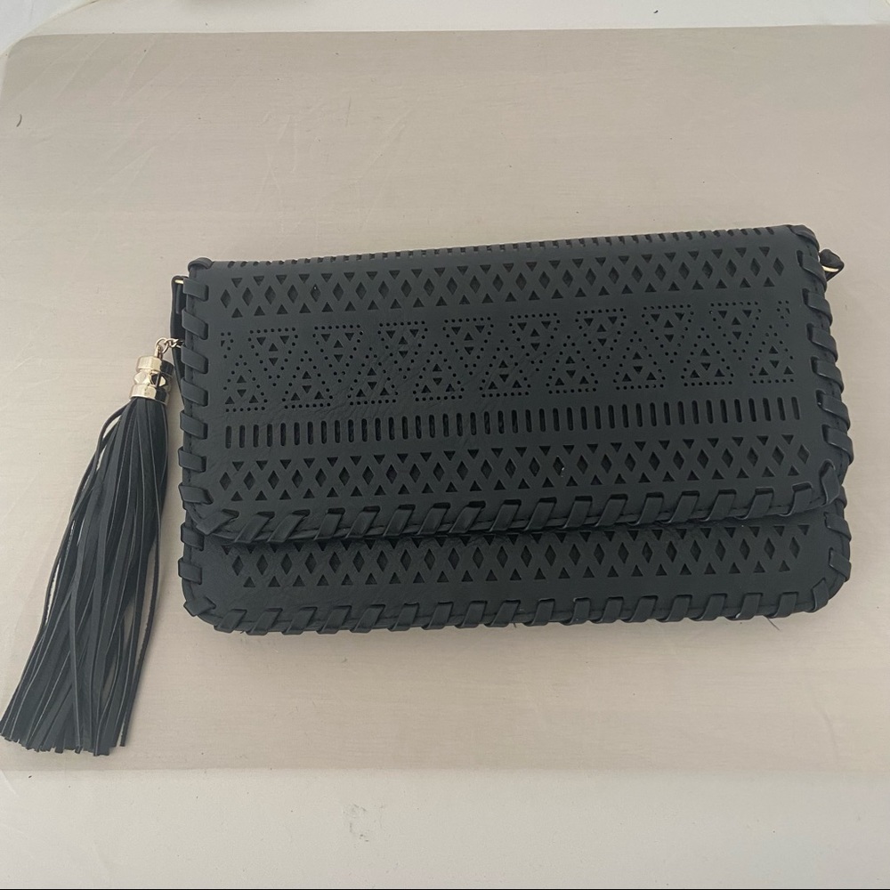 Black Laser Cut Clutch or Crossbody